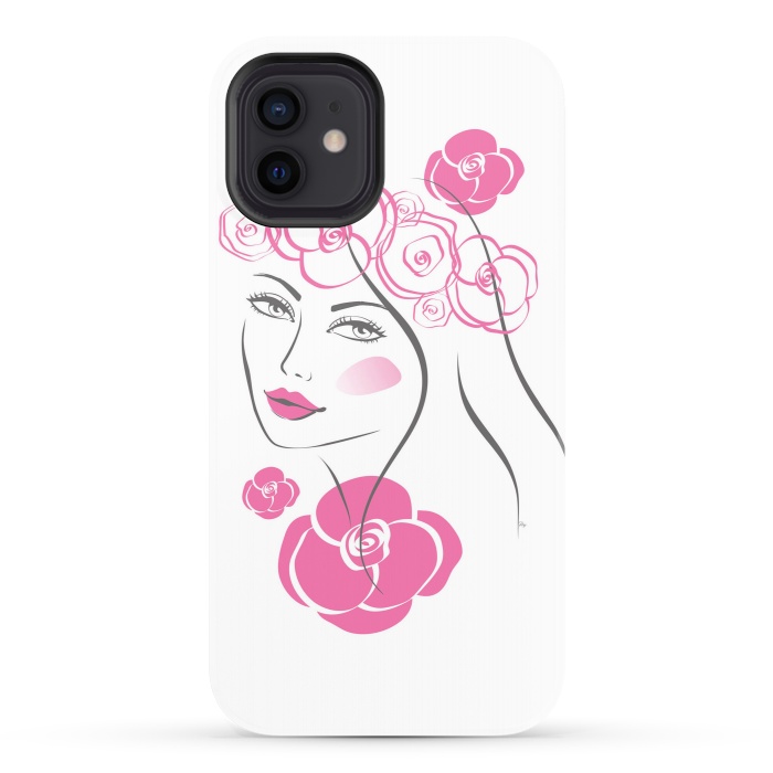 iPhone 12 StrongFit Pink Rose Lady by Martina
