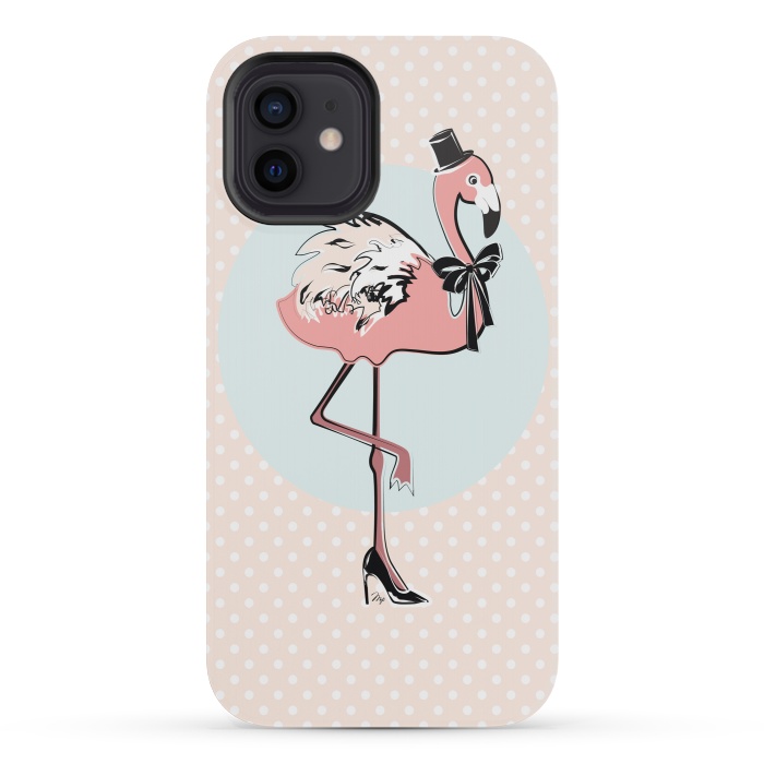 iPhone 12 mini StrongFit Stylish Flamingo by Martina
