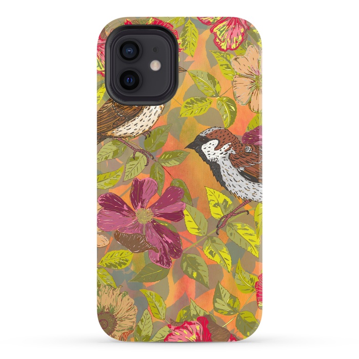 iPhone 12 StrongFit Sparrow and Wild Rose by Lotti Brown
