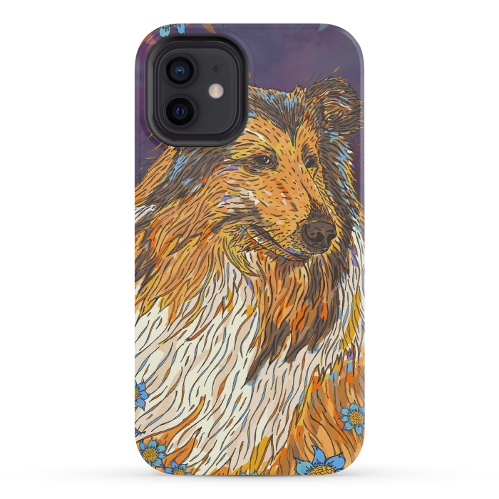 iPhone 12 mini StrongFit Rough Collie by Lotti Brown