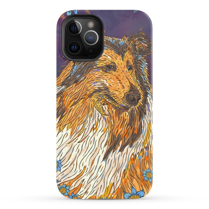 iPhone 12 Pro StrongFit Rough Collie by Lotti Brown