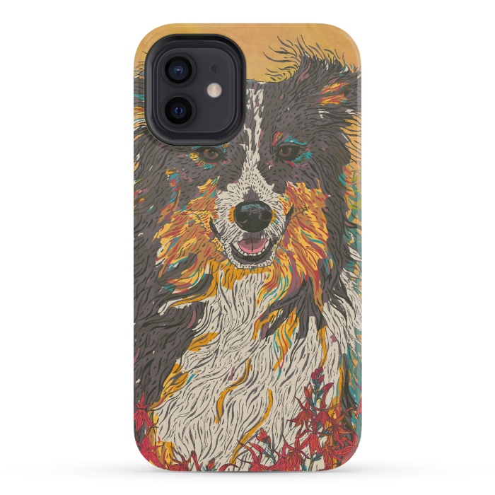 iPhone 12 mini StrongFit Border Collie by Lotti Brown