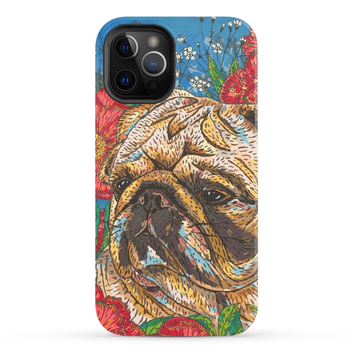 iPhone 12 Pro StrongFit Pug by Lotti Brown