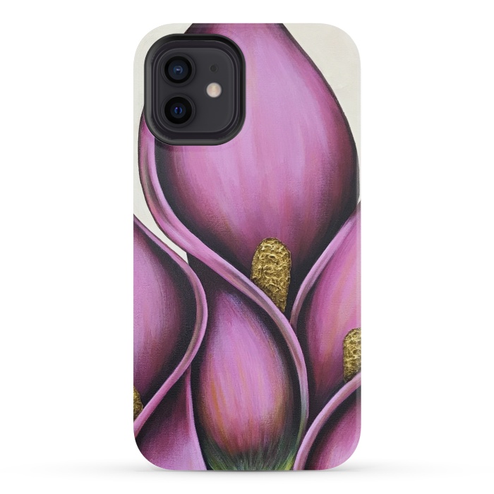 iPhone 12 mini StrongFit Pink Calla Lilies by Denise Cassidy Wood