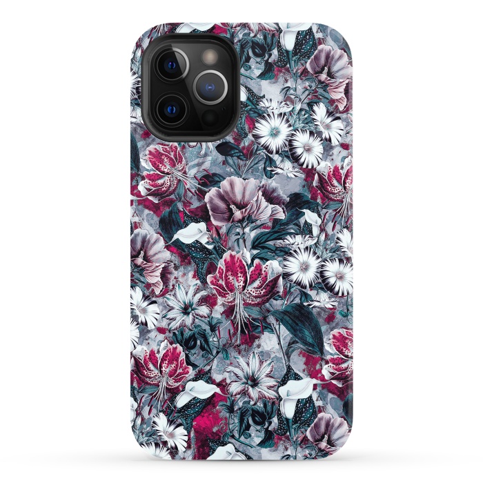 iPhone 12 Pro StrongFit Floral Blue by Riza Peker