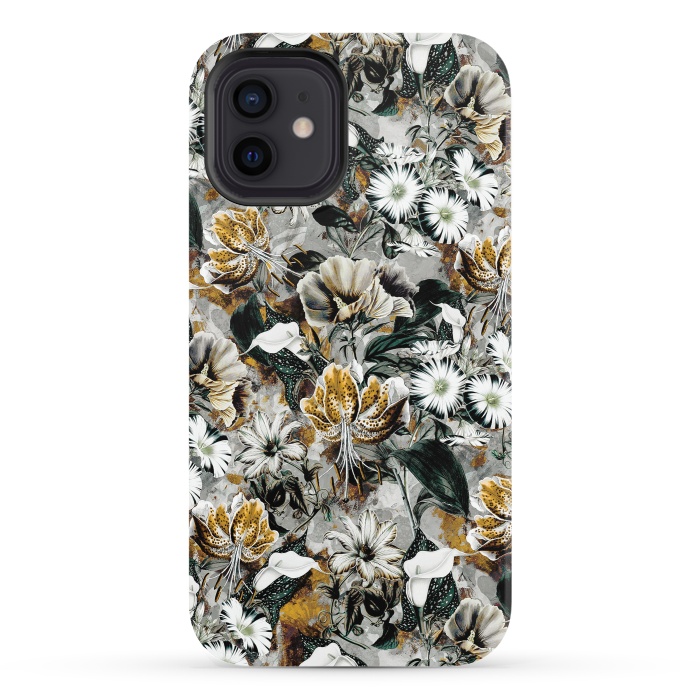 iPhone 12 StrongFit Floral Gold by Riza Peker