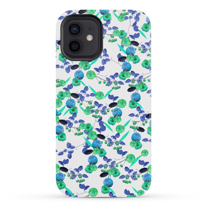 iPhone 12 mini StrongFit Fruity Floral (Green) by Zala Farah