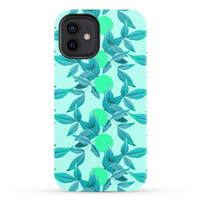 iPhone 12 StrongFit Loner Leaves (Blue) by Zala Farah