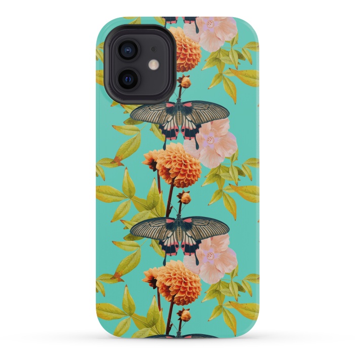 iPhone 12 mini StrongFit Tropical Butterfly Garden by Zala Farah