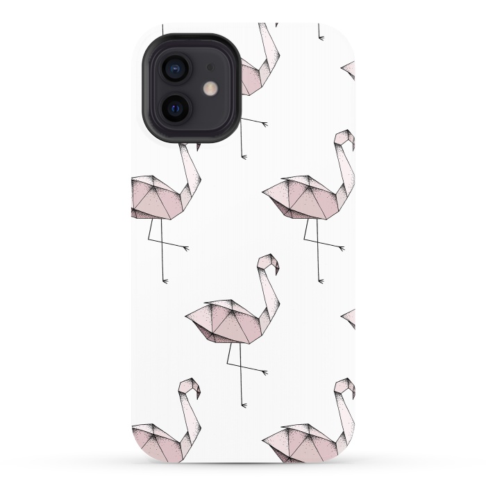 iPhone 12 StrongFit Flamingos by Barlena