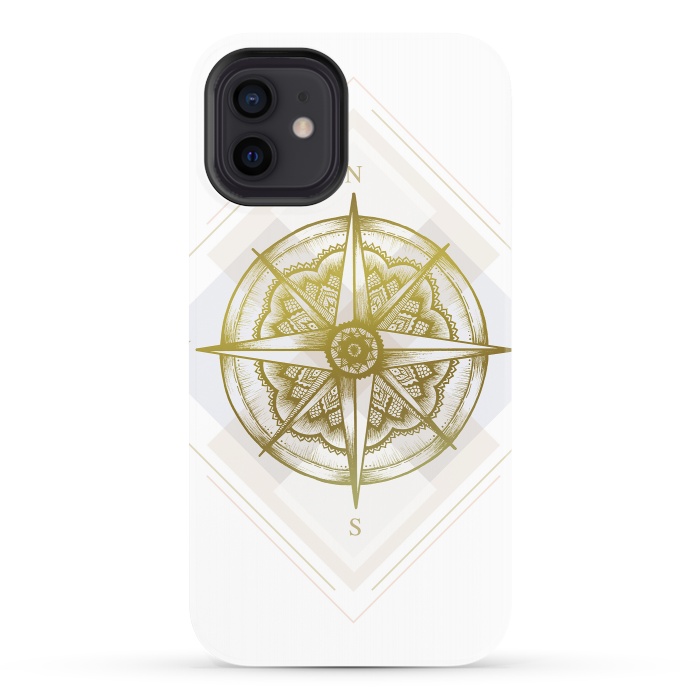 iPhone 12 StrongFit Golden Compass by Barlena