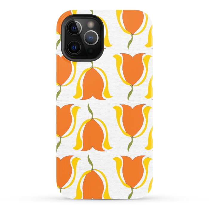 iPhone 12 Pro StrongFit Tulips d'Orange by Bettie * Blue