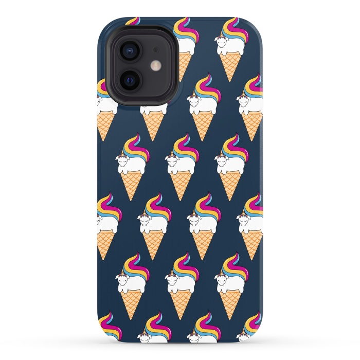 iPhone 12 StrongFit Uni-cone pattern-blue by Coffee Man