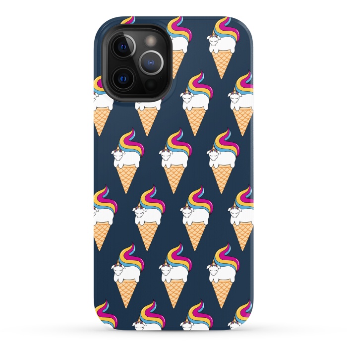 iPhone 12 Pro StrongFit Uni-cone pattern-blue by Coffee Man