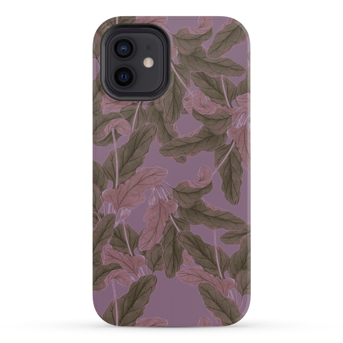 iPhone 12 mini StrongFit Purple Bushes by Zala Farah