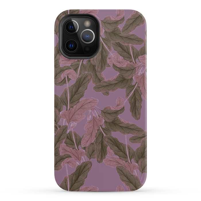 iPhone 12 Pro StrongFit Purple Bushes by Zala Farah