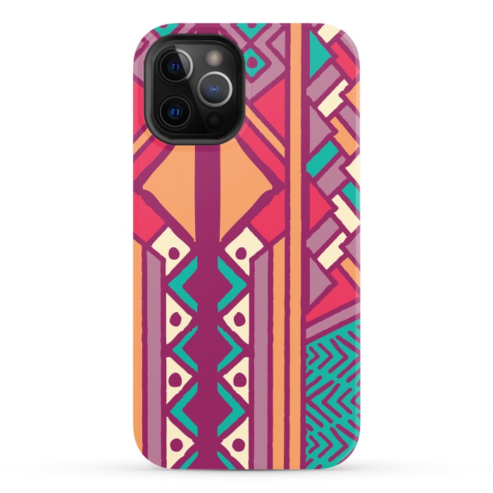 iPhone 12 Pro StrongFit Tribal ethnic geometric pattern 001 by Jelena Obradovic