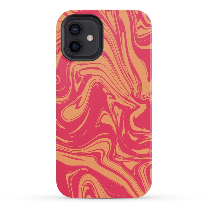 iPhone 12 mini StrongFit Liquid marble texture design 031 by Jelena Obradovic