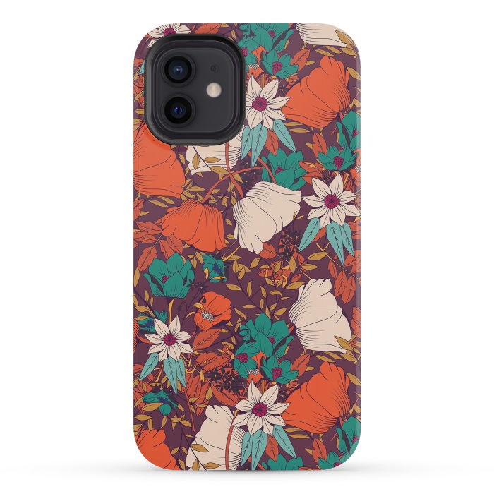 iPhone 12 mini StrongFit Botanical pattern 010 by Jelena Obradovic