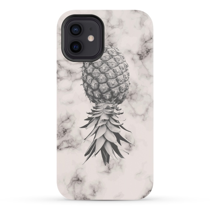 iPhone 12 mini StrongFit Marble Texture Seamless Pattern Pineapple 052 by Jelena Obradovic