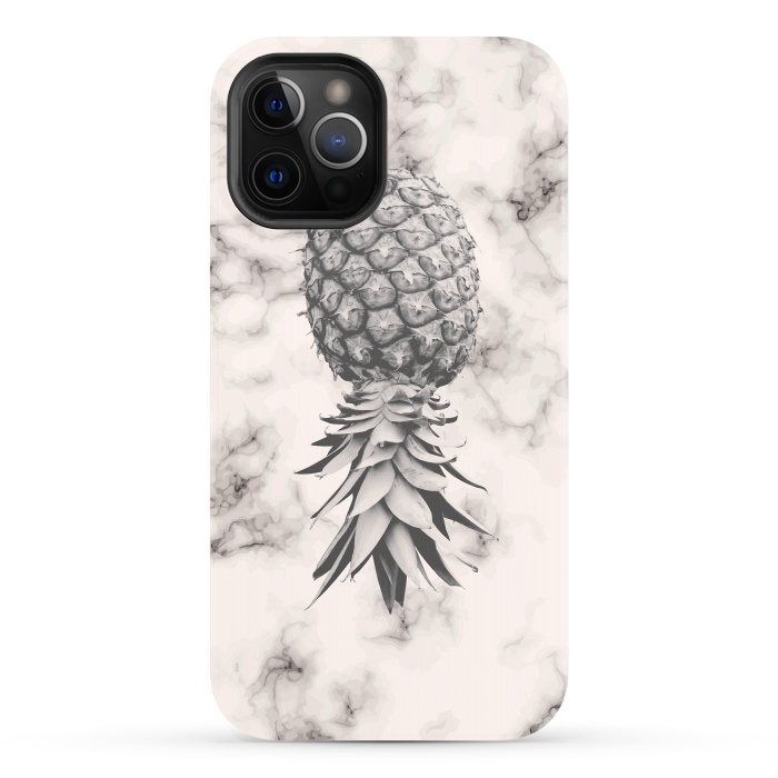 iPhone 12 Pro StrongFit Marble Texture Seamless Pattern Pineapple 052 by Jelena Obradovic