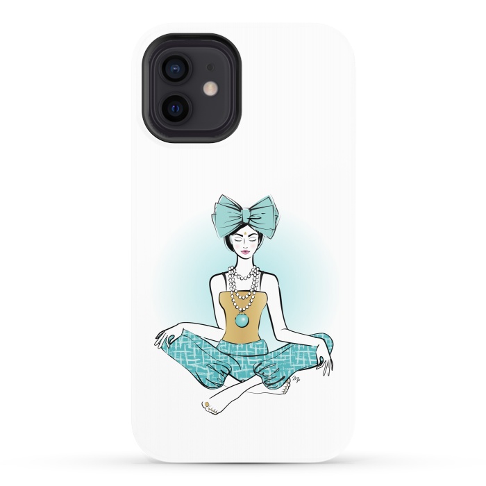 iPhone 12 StrongFit Festive Yoga girl meditation by Martina