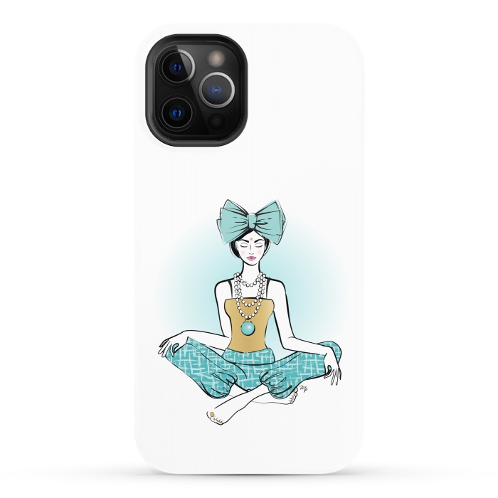 iPhone 12 Pro StrongFit Festive Yoga girl meditation by Martina