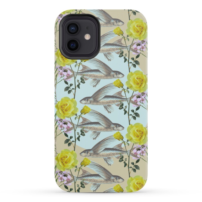 iPhone 12 mini StrongFit Floral Fishies by Zala Farah
