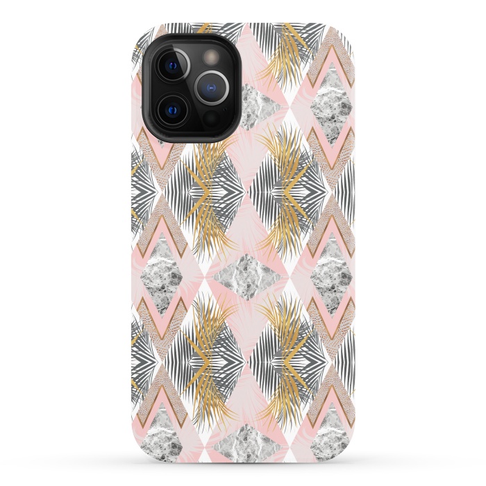 iPhone 12 Pro StrongFit Marbled tropical geometric pattern II by Mmartabc