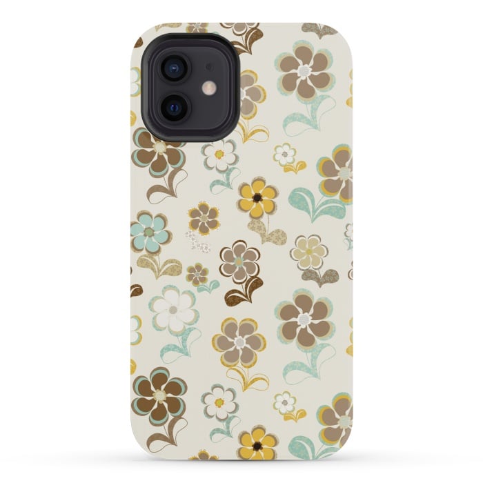 iPhone 12 mini StrongFit 60s Flowers by Paula Ohreen