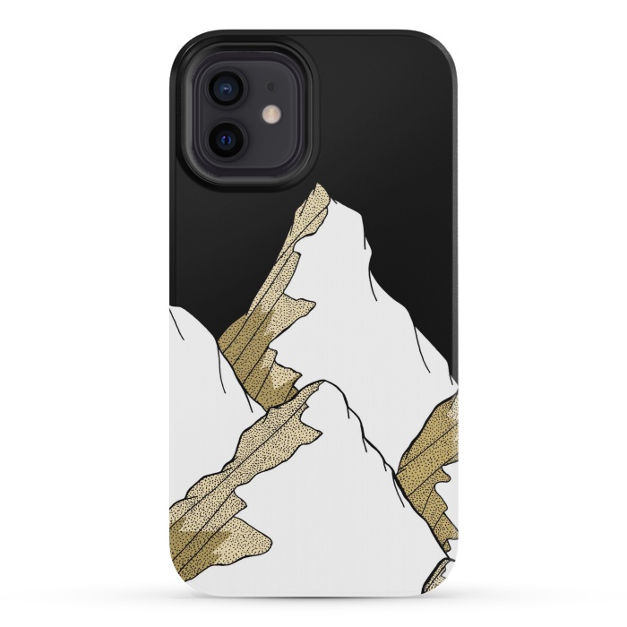 iPhone 12 mini StrongFit Gold Tone Mountains by Steve Wade (Swade)