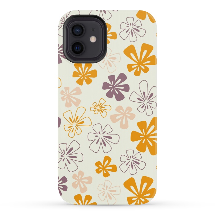 iPhone 12 mini StrongFit Funky Flowers by Paula Ohreen
