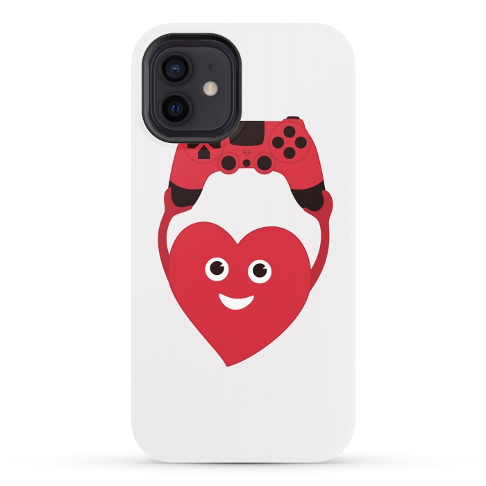 iPhone 12 StrongFit Cute Geek Gamer Heart by Boriana Giormova