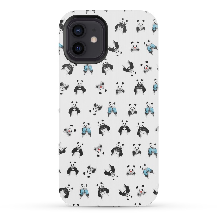 iPhone 12 mini StrongFit Panda pattern by Balazs Solti