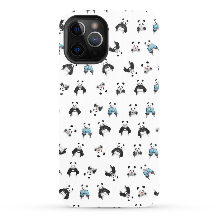 iPhone 12 Pro StrongFit Panda pattern by Balazs Solti