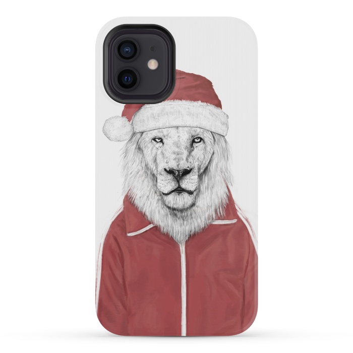 iPhone 12 mini StrongFit Santa lion by Balazs Solti