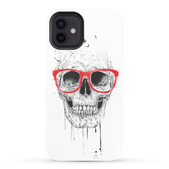 iPhone 12 StrongFit Skull with red glasses by Balazs Solti