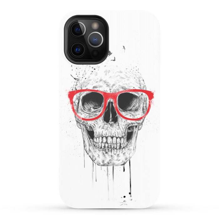 iPhone 12 Pro StrongFit Skull with red glasses by Balazs Solti