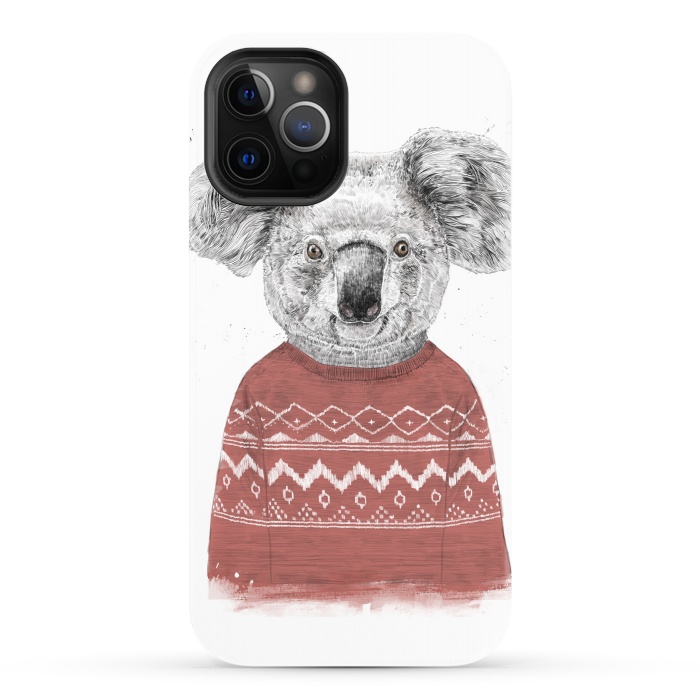 iPhone 12 Pro StrongFit Winter koala (red) by Balazs Solti