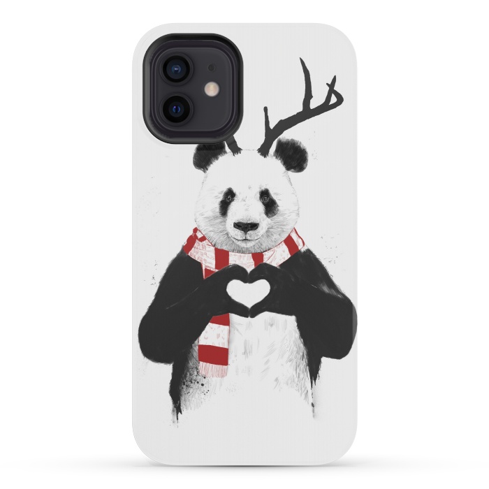 iPhone 12 mini StrongFit Xmas panda by Balazs Solti