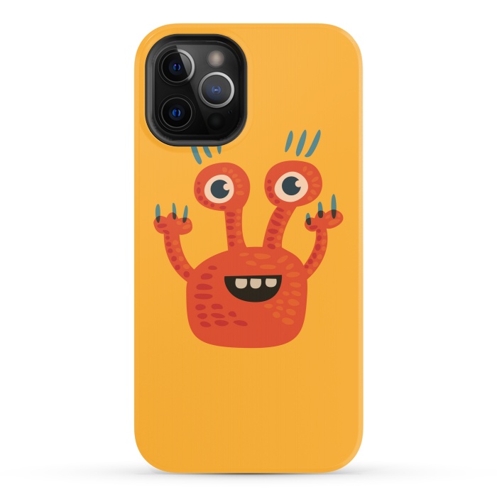 iPhone 12 Pro StrongFit Funny Big Eyed Smiling Cute Monster by Boriana Giormova