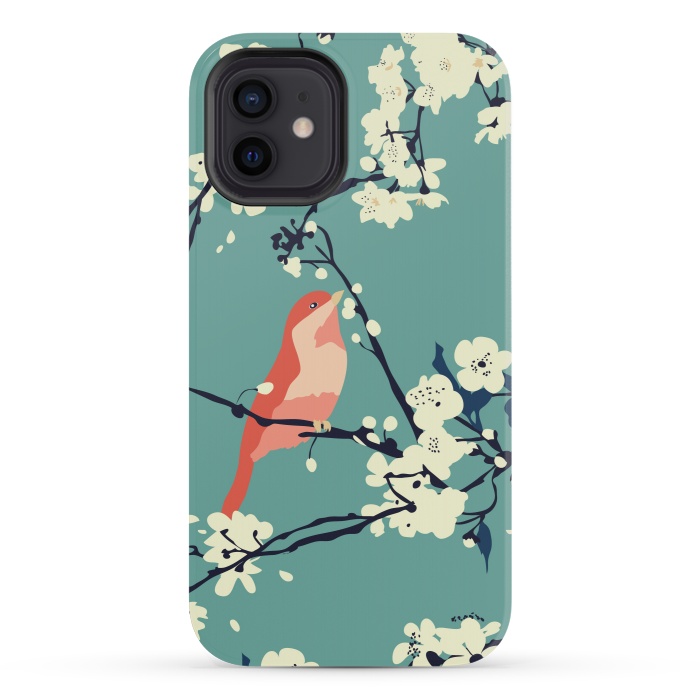 iPhone 12 mini StrongFit Bird and Blossom by Zoe Charlotte