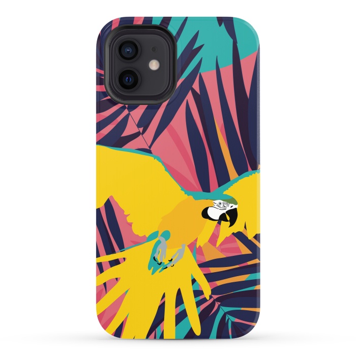 iPhone 12 StrongFit Tropical Macaw by Zoe Charlotte