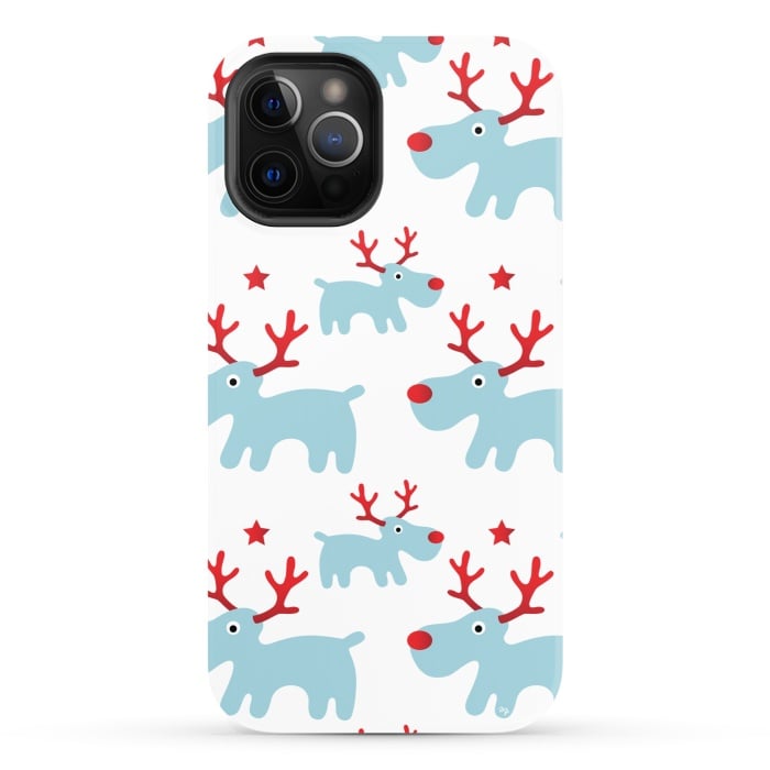 iPhone 12 Pro StrongFit Cute Reindeers by Martina