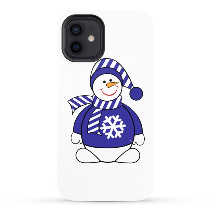 iPhone 12 StrongFit Cute snowman by Martina
