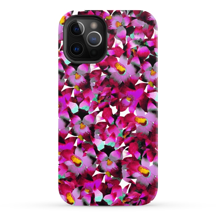 iPhone 12 Pro StrongFit Pink Floral by Amaya Brydon