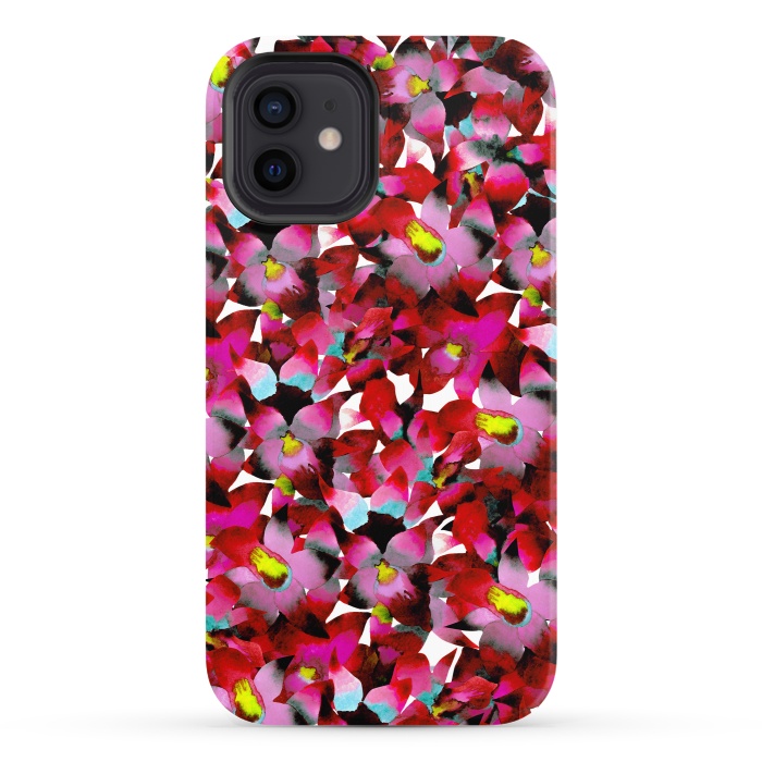 iPhone 12 StrongFit Red Floral by Amaya Brydon