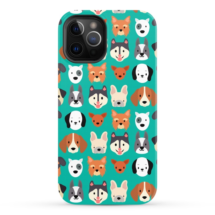 iPhone 12 Pro StrongFit Dog faces pattern by Maria Jose Da Luz