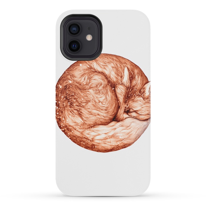 iPhone 12 mini StrongFit Fox and Snow by ECMazur 