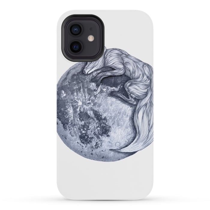 iPhone 12 mini StrongFit Fox and Moon by ECMazur 